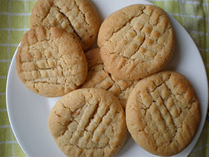  a plate of peanut butter cookies